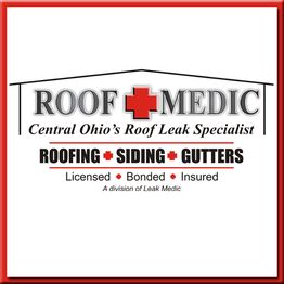 Logo for Roof Medic: Central Ohio's roof specialists in roofing, siding, and gutters.