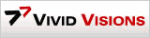 Logo mit schwarzem und rotem Text: "Vivid Visions".