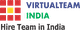 A logo with red squares and text: "VIRTUALTEAM INDIA Hire Team in India."