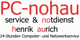 PC-nohau Logo mit Text: Service, Notdienst, Henrik Aurich, 24-Stunden Computer- und Netzwerkservice.