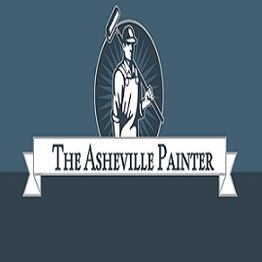 Illustration of a painter with "The Asheville Painter" text on a dark blue background.