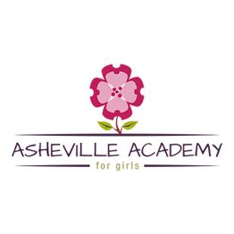 Logo of Asheville Academy for Girls with a pink flower above the text.