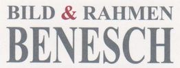Text: "Bild & Rahmen Benesch" in dunkler Schrift.