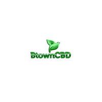 Green "BrownCBD" logo with a leaf design, set against a white background.