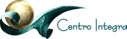 Logotipo con esfera dorada y texto "Centro Integra". Diseño verde y dorado.