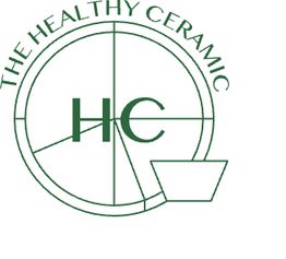 Logotipo verde con las letras "HC" y un círculo, dice "The Healthy Ceramic".