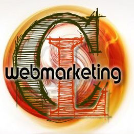 Ein stilisiertes "GL"-Logo mit dem Schriftzug "webmarketing" auf einem orangefarbenen Hintergrund.