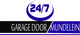 "Logo: 24/7 Garage Door Mundelein with blue and black design elements."