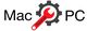 Mac PC Rescue logo with gear and red wrench design.