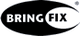 Schwarzes ovales Logo mit weißem Text "BRING FIX" und einem kleinen, hellen Kreis mit "®"-Symbol.