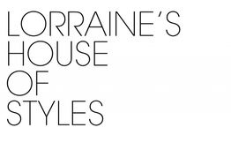 Text: "LORRAINE'S HOUSE OF STYLES" in a minimalist font.