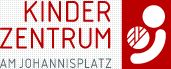 Logo: "Kinderzentrum am Johannisplatz" mit stilisierter Figur und Ball.