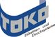 Blaues und graues "TOKO" Logo mit Text "Etikettier- und Drucksysteme" darunter.