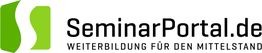 Grünes Logo neben „SeminarPortal.de – Weiterbildung für den Mittelstand“ in schwarzer Schrift.