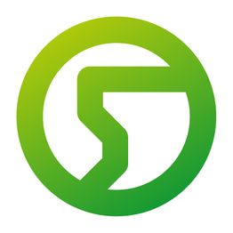 Grünes, stilisiertes "G"-Logo in einem Kreis auf weißem Hintergrund.