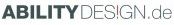 Text-Logo: "ABILITYDESIGN.de" in schwarzer Schrift auf weißem Hintergrund.