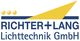 Logo der Richter + Lang Lichttechnik GmbH mit gelben und blauen grafischen Elementen.