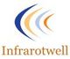 Logo: Geschwungene Linien in Blau und Orange, darunter der Schriftzug "Infrarotwell".