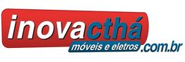 Logo da Inovacthá, móveis e eletros, nas cores vermelho e azul.