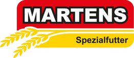 Logo mit rotem "MARTENS" Schriftzug und gelbem "Spezialfutter", darunter zwei Getreideähren.