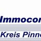 Logo von Immoconcepts Kreis Pinneberg mit stilisiertem Haus und blauen sowie gelben Akzenten.