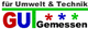 Logo mit Schriftzug "für Umwelt & Technik", "GUT", und "Gemessen" mit bunten Sternen.