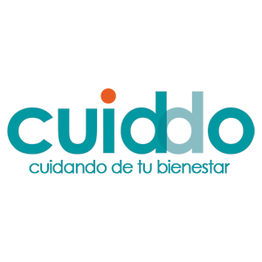 Logo de Cuido con el lema "Cuidando de tu bienestar" en letras verde y naranja.