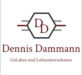 Dennis Damman Logo, GaLabau und Lohnunternehmen, mit Initialen "DD" in einem Sechseck.