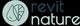 Logo mit Blattsymbol und Text "revit nature" auf grünem Hintergrund.