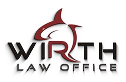 Wirth Law Office logo with a stylized shark outline above the text.
