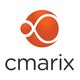 Orange circle logo with white curves above the word "cmarix" in lowercase black letters.