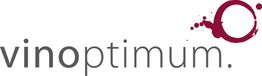 „Vinoptimum“-Logo mit rotem Weinfleck und Kreis rechts.