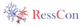 Logo mit stilisiertem neuronalen Netz, Text "RessCon" in Rot-Blau.
