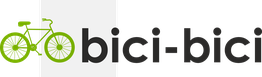 Logo con bici verde e testo "bici-bici" in nero.