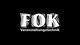 Schwarzes Logo mit weißen Buchstaben: FOK Veranstaltungstechnik.
