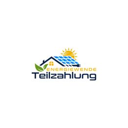 Logo mit Haus, Solarpanel, Sonne, Blatt und Text: "Energiewende Teilzahlung".