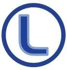 Blaues "L" in einem Kreis auf weißem Hintergrund.