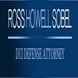Blue sign reading "Ross Howell Sobel, DUI Defense Attorney."