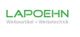 Logo mit grünem Text "LAPOEHN" und grauem Text "Werbeartikel + Werbetechnik".