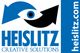 Logo mit Auge und Pfeil, Text: "HEISLITZ CREATIVE SOLUTIONS", Webseite: "heislitz.com".
