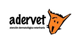Logotipo de Adervet con cabeza de zorro naranja y texto "atención dermatológica veterinaria".