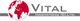 Logo mit roter Weltkarte und grauem Text: "Vital Innovations (D), Ltd."