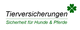 Logo mit Text: "Tierversicherungen. Sicherheit für Hunde & Pferde", neben Kleeblatt.
