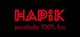 Logotipo de Hapik en rojo sobre negro con el texto "escalada 100% fun".