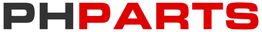 Schwarzer und roter Schriftzug "PHPARTS" auf weißem Hintergrund.