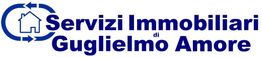 Logo "Servizi Immobiliari di Guglielmo Amore" con icona di casa e frecce blu.