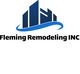Logo of Fleming Remodeling INC with stylized buildings and a blue swoosh.