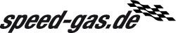 Text: "speed-gas.de" mit karierter Flagge rechts daneben.