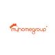 Logo of "myhomegroup" with stylized text and a small house graphic in orange.