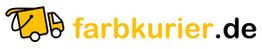Gelbes LKW-Logo neben dem Schriftzug "farbkurier.de".